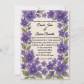 Violet Veil Photo Wedding Invitation Kaart (Voorkant)