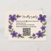 Violet Veil QR Code RSVP Card (Voorkant / Achterkant)