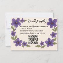 Violet Veil QR Code RSVP-kaart