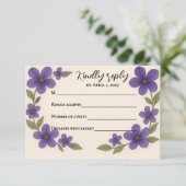 Violet Veil RSVP-kaart RSVP Kaartje (Staand voorkant)
