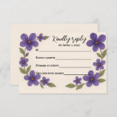 Violet Veil RSVP-kaart RSVP Kaartje (Voorkant / Achterkant)