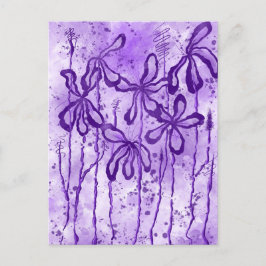 Violet Verf Splatter & Lelies Briefkaart