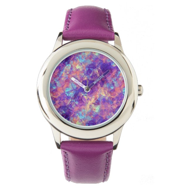 Violet-verrukte textuur horloge (Voorkant)