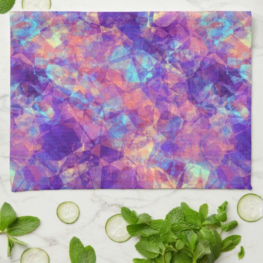 Violet-verrukte textuur theedoek (Gevouwen)