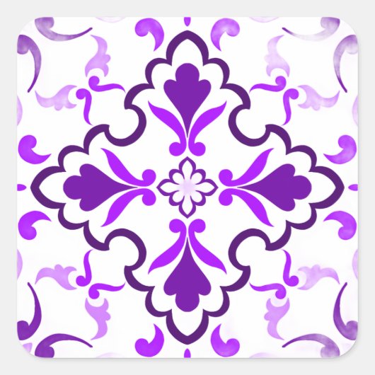 Violet Vierkante Sticker (Voorkant)