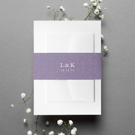 Violet Vines Pattern Monogram Uitnodigingen Wikkel