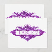 Violet Vintage Wedding Reception Table Numbers Briefkaart (Voorkant / Achterkant)