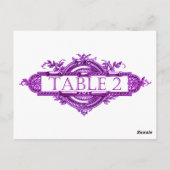 Violet Vintage Wedding Reception Table Numbers Briefkaart (Achterkant)