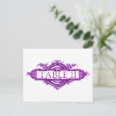Violet Vintage Wedding Reception Table Numbers Briefkaart (Staand voorkant)