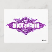 Violet Vintage Wedding Reception Table Numbers Briefkaart (Achterkant)