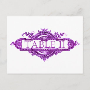Violet Vintage Wedding Reception Table Numbers Briefkaart