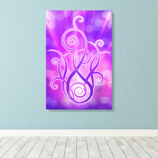 Violet vlam / Violet Fire Canvas Afdruk (Insitu (Houten vloer))