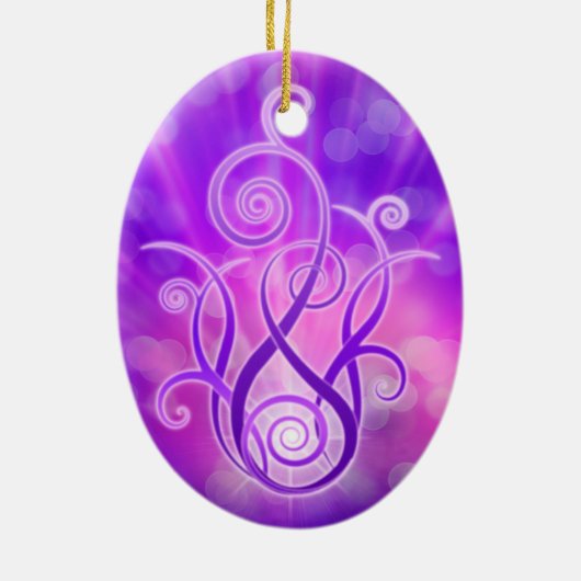 Violet vlam / Violet Fire Keramisch Ornament (Achterkant)