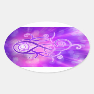 Violet vlam / Violet Fire Ovale Sticker