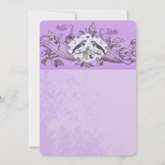 Violet  vogelbomen Oak Bouw bruiloft Kaart (Achterkant)