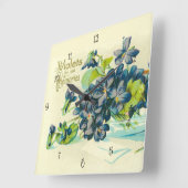 Violet voor oude herinneringen -  kunstwerk vierkante klok (Hoek)