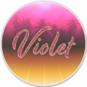 Violet Vorname Name golden pink Aufkleber Sticker (Voorkant)