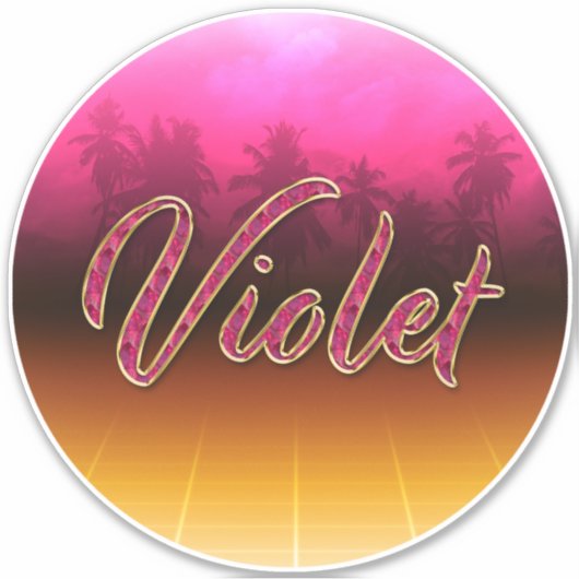 Violet Vorname Name golden pink Aufkleber Sticker (Voorkant)