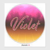 Violet Vorname Name golden pink Aufkleber Sticker (Vel)