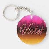 Violet Vorname Name golden pink Schlüsselanhänger Sleutelhanger (Voorkant)