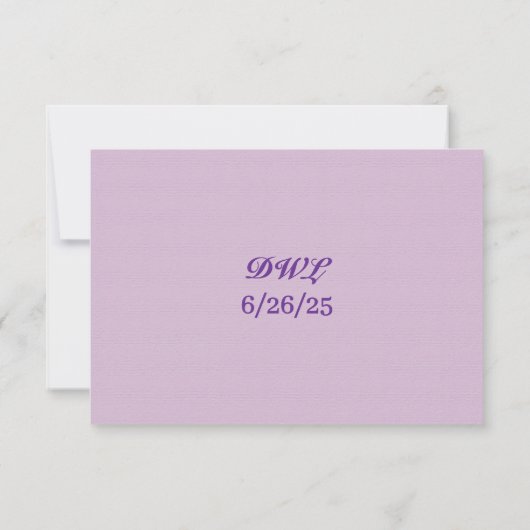 Violet Vows Traditional Wedding RSVP Card (Achterkant)