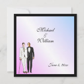 Violet Voyeur Gay Wedding Uitnodiging (Achterkant)