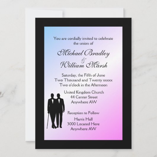 Violet Voyeur Gay Wedding Uitnodiging (Voorkant)