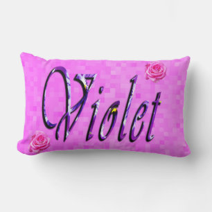 Violet Vrouw Name Logo Kussen