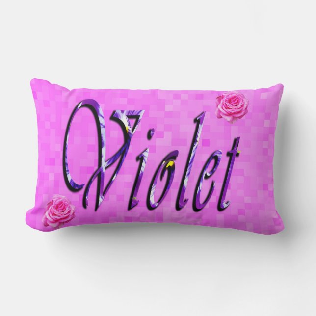 Violet Vrouw Name Logo Kussen (Voorkant)