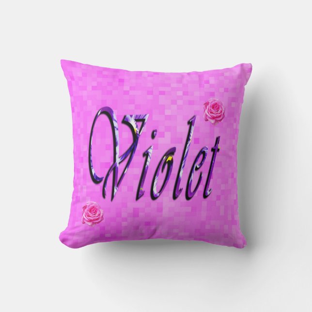 Violet Vrouw Name Logo Kussen (Voorkant)