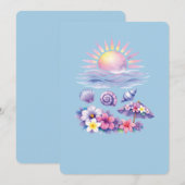violet watercolor creative beach kaart (Voorkant / Achterkant)