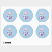 violet watercolor creative beach ronde sticker (Vel)