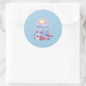 violet watercolor creative beach ronde sticker (Tas)