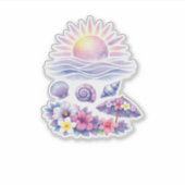 violet watercolor creative beach sticker (Voorkant)