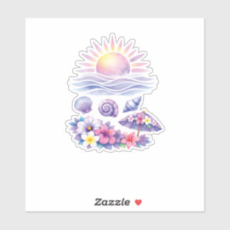 violet watercolor creative beach sticker