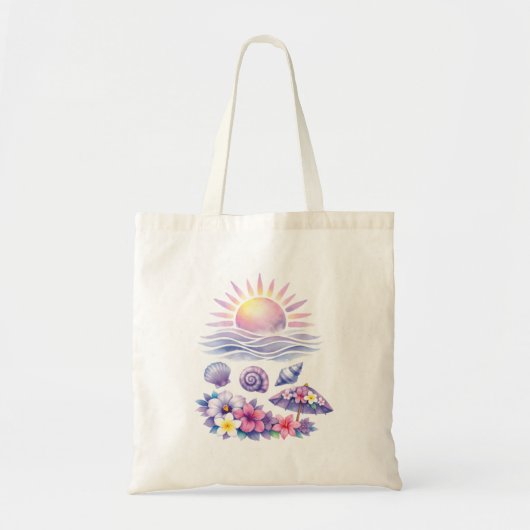 violet watercolor creative beach tote bag (Voorkant)