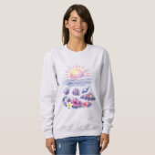 violet watercolor creative beach trui (Voorkant volledig)