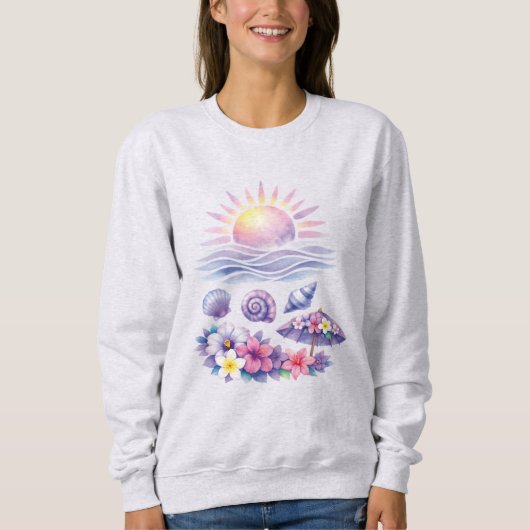 violet watercolor creative beach trui (Voorkant)
