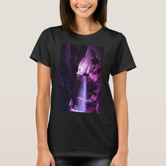 Violet Waterfall dames zwart T-shirt (Voorkant)