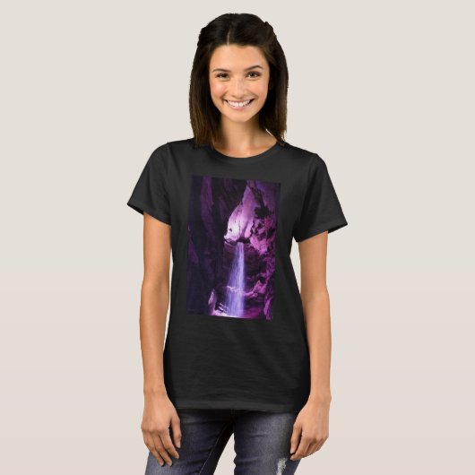 Violet Waterfall dames zwart T-shirt (Voorkant volledig)