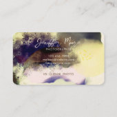 Violet Waterverf Abstract Fotocollage Monogram Visitekaartje (Achterkant)