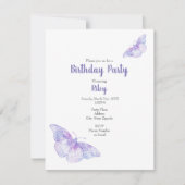 Violet Waterverf Butterflies Kaart (Voorkant)