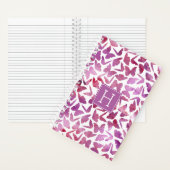 Violet Waterverf Butterflies Monogramed Notitieboek (Binnen)