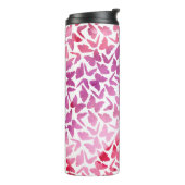 Violet Waterverf Butterflies Patroon Thermosbeker (Gedraaid links)