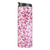 Violet Waterverf Butterflies Patroon Thermosbeker (Geroteerd rechts)