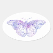 Violet Waterverf Butterfliy Ovale Sticker (Voorkant)