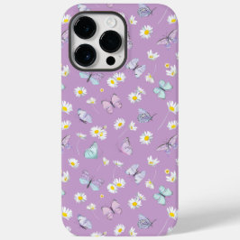 Violet Waterverf Daisy en Vlinder Case-Mate iPhone 14 Pro Max Hoesje