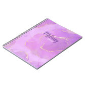 Violet waterverf en glitter extra groot notitieboek (Linkerzijde)