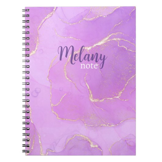 Violet waterverf en glitter extra groot notitieboek (Voorkant)