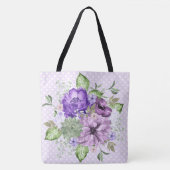 Violet Waterverf Floral All-Over-Print Canvas tas (Voorkant)